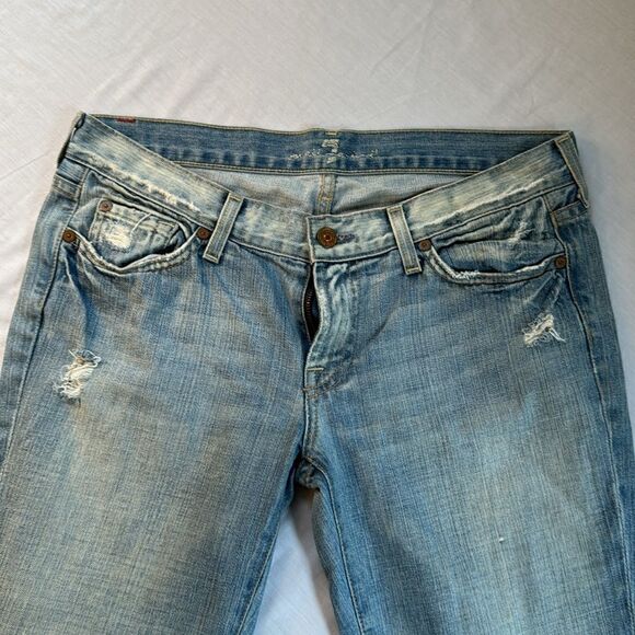 Seven for all Mankind denim straight leg bootcut medium wash jeans 31 - Picture 3 of 9